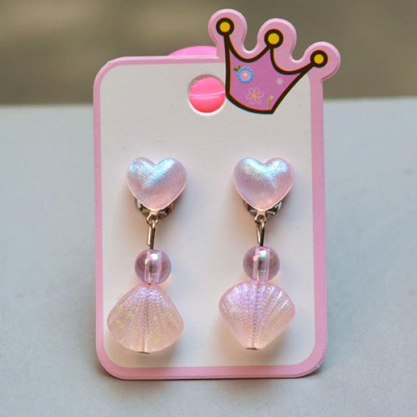 Product Introduction of Ear Clip No Pierced Student Cute Shell Jelly Love Decorative Earrings Little Girl Girl Ear Rings 10