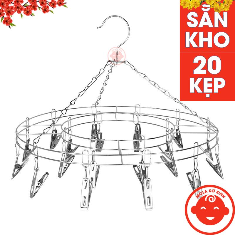 Móc TRÒN 20 kẹp phơi treo quần áo cho bé