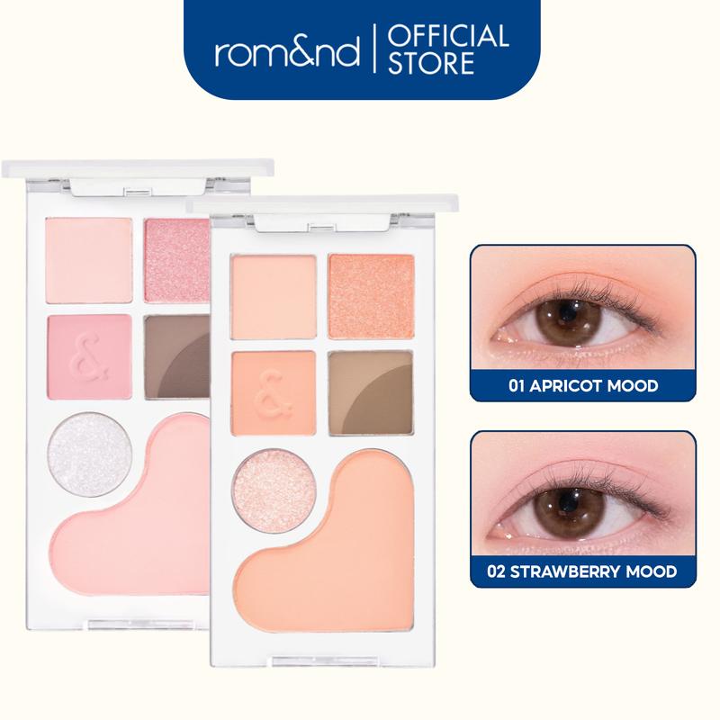   Rom&nd  Bảng Phấn Mắt & Má Hồng Romand Bare Layer Palette 14g Trang Điểm Nhũ Mắt 