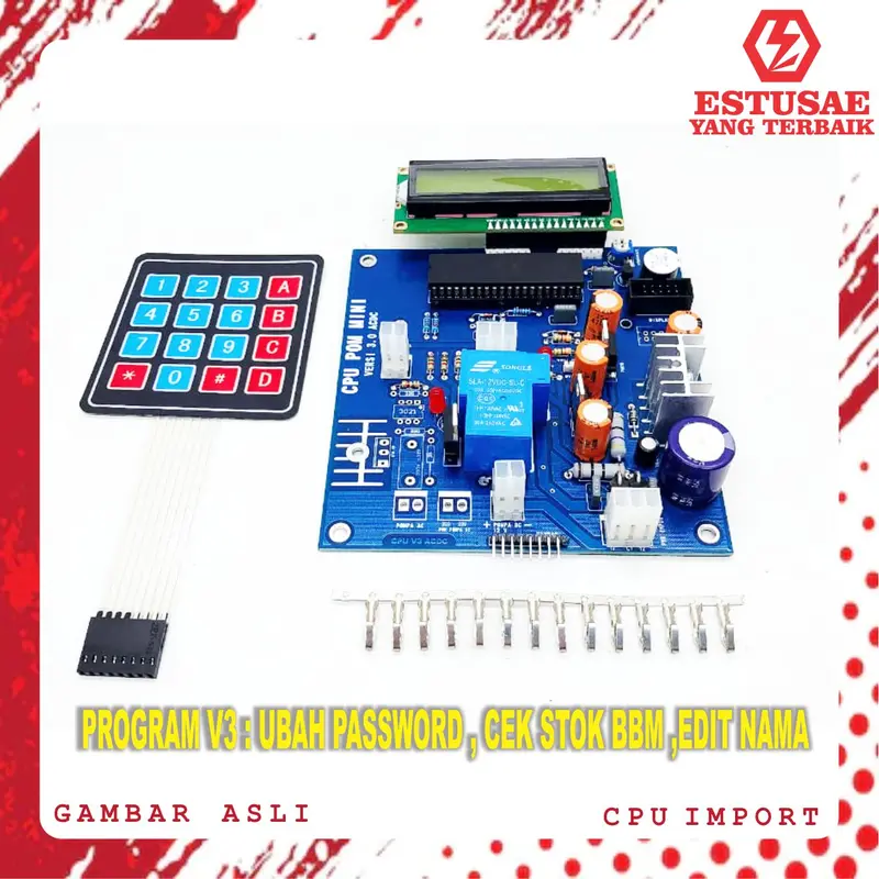 ESTUSAE - CPU V3.0 POMPA DC IMPOR + KEYPAD MEMBRAN + LCD 1602 POM MINI PERTAMINI 0