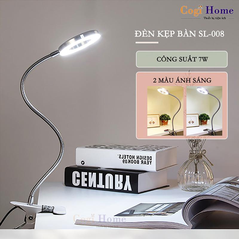 Đèn Học Kẹp Bàn Đèn Gắn Bàn Siêu Sáng 2 Màu Ánh Sáng Trắng Ánh Sáng Vàng SL-008 đèn bàn
