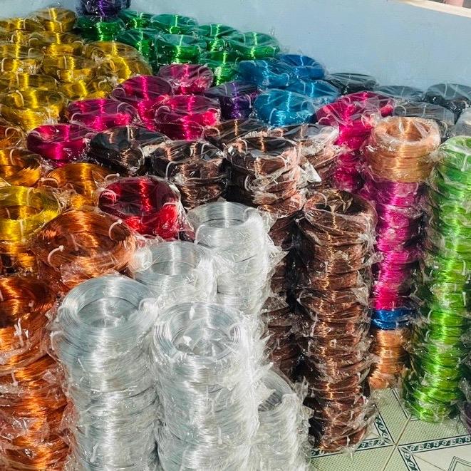 dây nhôm mạ màu làm bonsai cuộn 500g