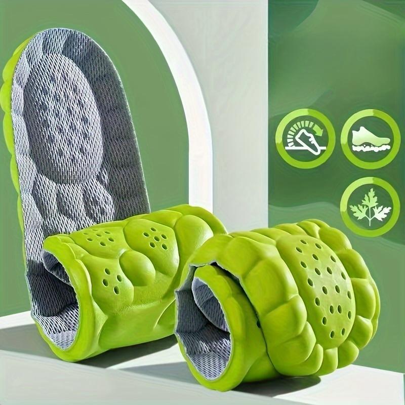 1 Pair Ultra-Comfort Memory Foam Insoles - Breathable & Sweat-Absorbing, Non-Slip, Shock-Absorbing, Odor-Proof, Lightweight - Ideal for Running, Hiking, Fitness Enthusiasts - Bright Lime Green with Black Bottoms 4