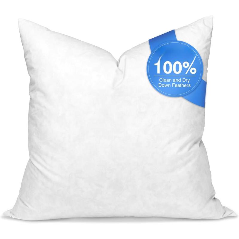 TikTok Shop 28x28 Euro Pillow Inserts Set of 1 Down Throw Pillows Cushions for Couch Bed and Home Decor Cotton Cover European Pillows Firm and Support White