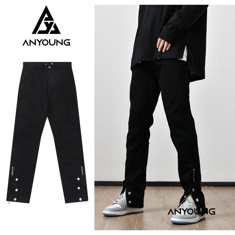 Quần Jean Nam Ống Rộng Khoá Chân ANYOUNG Quần Baggy Ống Đứng Phong Cách Thời Trang cá tính QD319 Pants Menswear