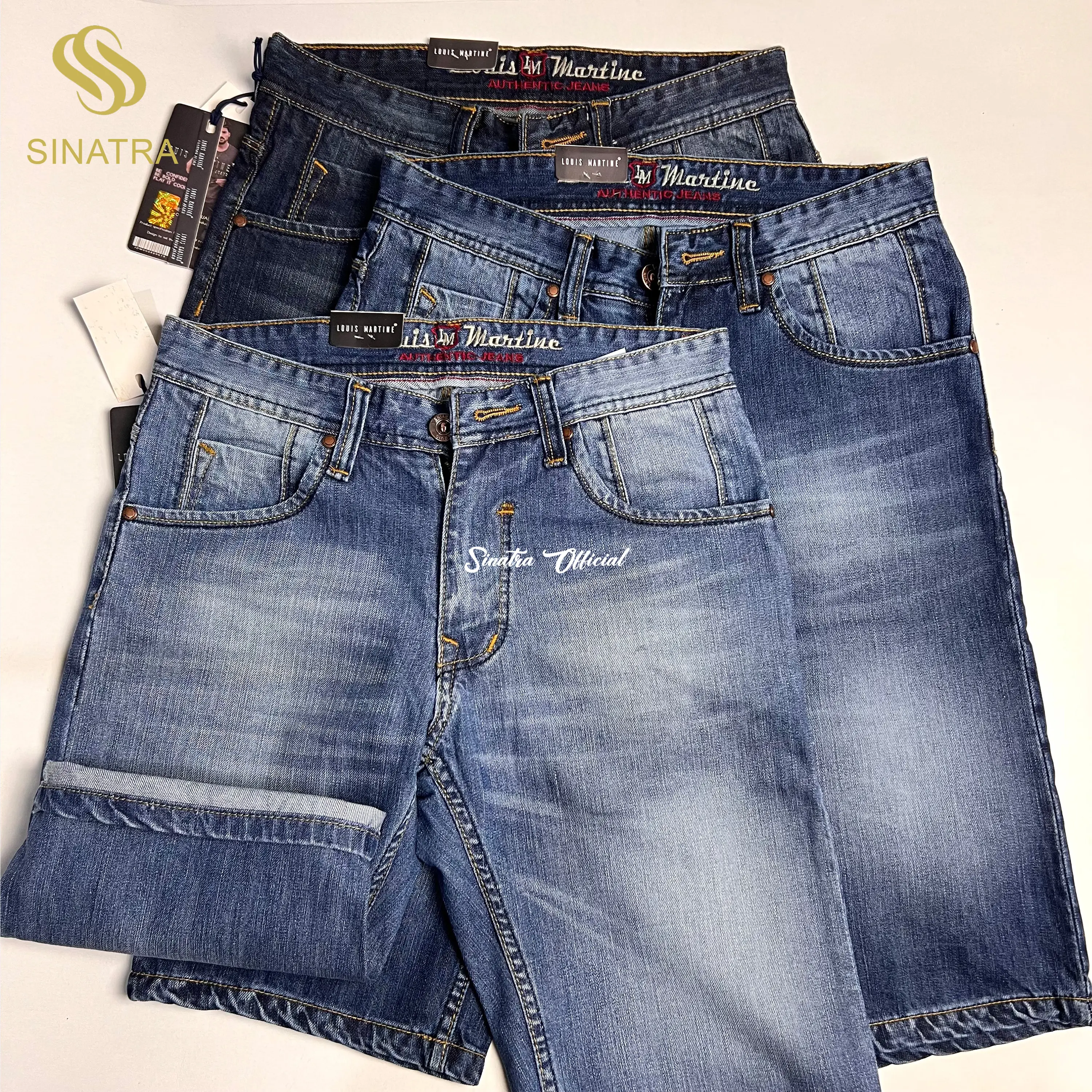 Celana Pendek Jeans Pria Louis Martin Original Standar Reguler Jins Cowok