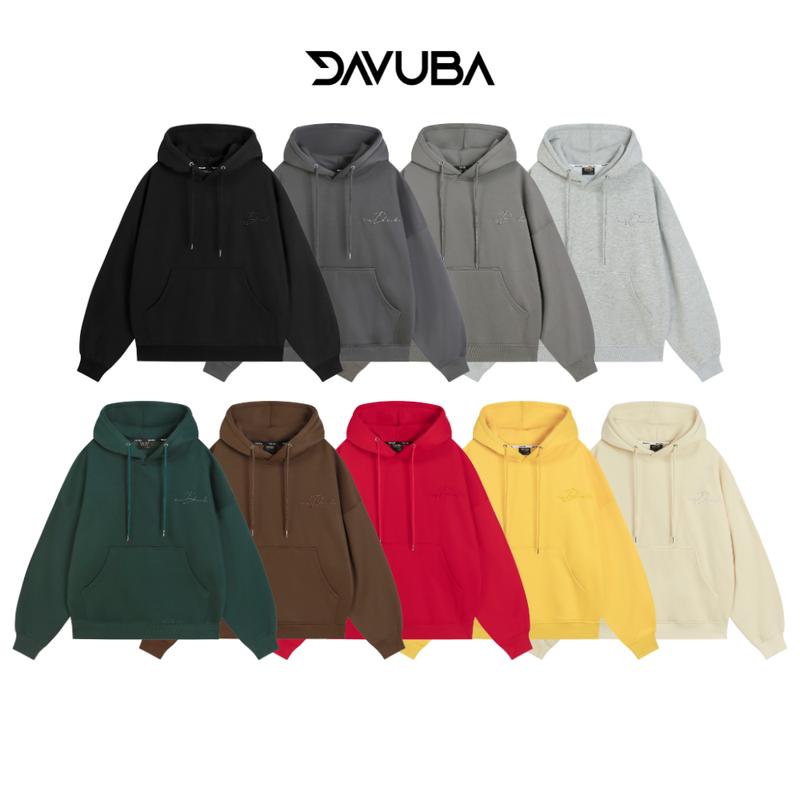 Áo Hoodie trơn DAVUBA nam nữ nỉ bông form rộng SM110