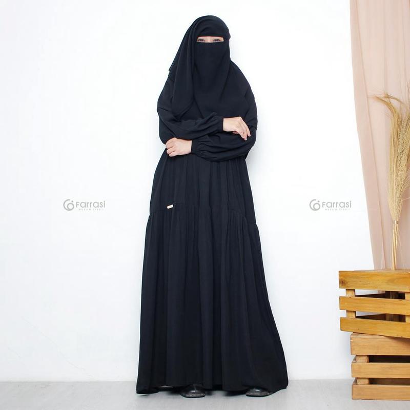 Gamis Rempel Susun Bahan Crinkle Airflow \ Busana Muslimah Terbaru \ Gamis Wanita Busui Friendlyrbaru busui 0