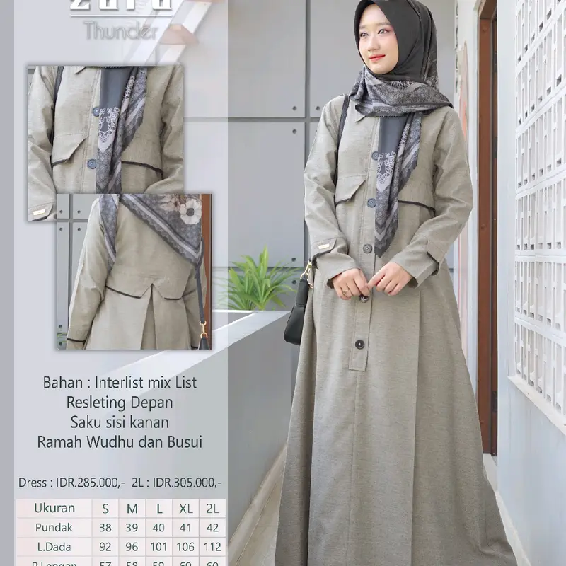 Gamis Zara Katun by Nubua.  Polos Interlist 0