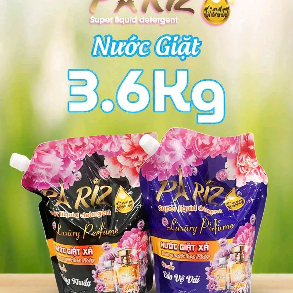[Combo 2 túi 7,2L] Nước giặt xả Pariz hương nước hoa 9 trong 1. Giặt sạch - Lưu hương