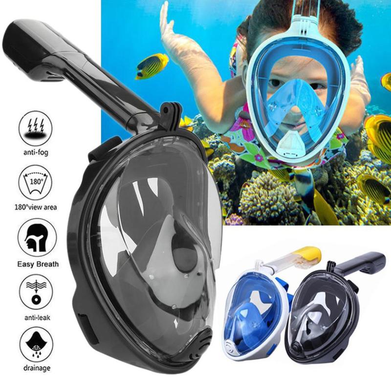 Mặt nạ bơi lặn CorisuFullface có ống thở, kết nối bình oxy, khít mặt chống thấm nước, cho anh em đi du lịch biển hè này Sport