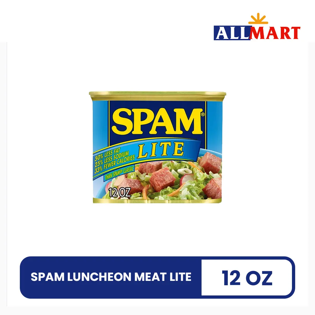 AllMart Spam Luncheon Meat Lite 12oz - Savory Instant Canned Meat with ...