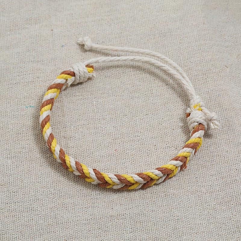 Ethnic Style Colorful Weave Rope Adjustable Bracelet Handmade Hemp Rope Wristbands Bracelets For Couple Simple  Gift 2