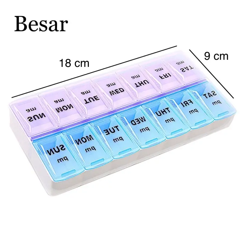 Pill box 14 kotak obat harian - Besar 1
