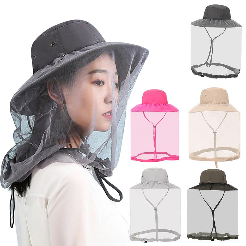 Outdoor Fishing Head Net Hat Breathable Fine Mesh Flying Animal ...