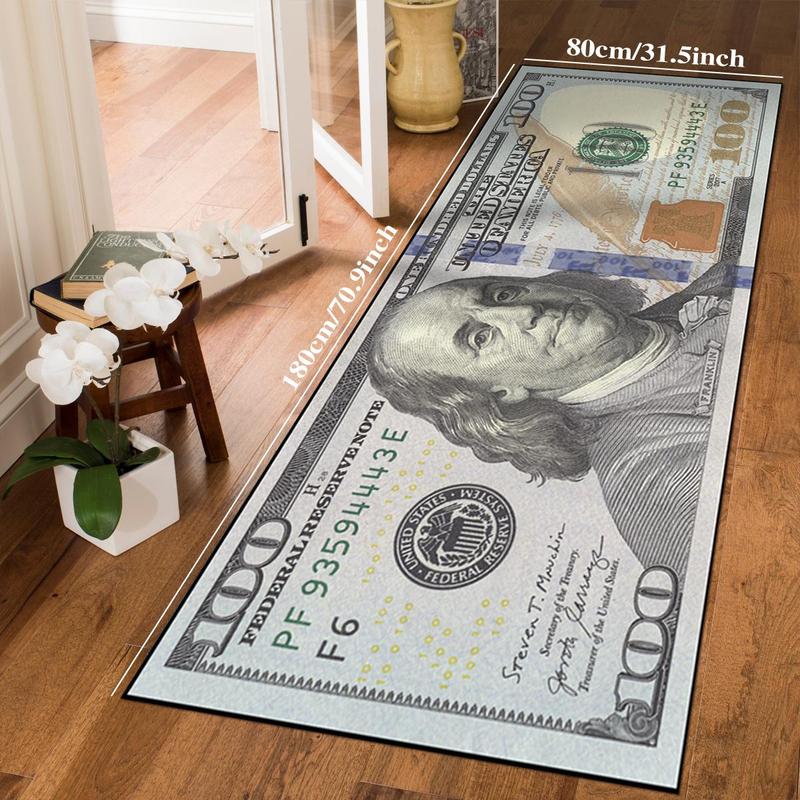Creative 100 Dollar Pattern Rug, 1 Count Bedroom Decor Bedside Soft Carpet, Area Rug, Christmas Decor Thickened Fluffy Plush Floor Mat for Home Living Room Bedroom, Christmas Gifts, Christmas Decorations 4