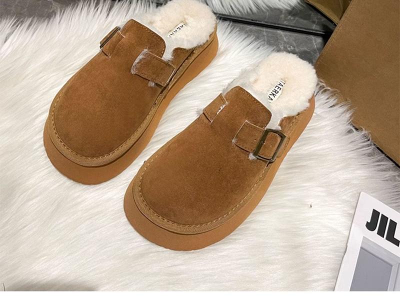Product Introduction of Dép Lê Bên Ngoài Nữ, Furry, Tăng Chiều Cao, Boken Mới, Bít Mũi, Lót Lông Cừu Lười, Ấm Áp, Đế Lười, 20242024 16