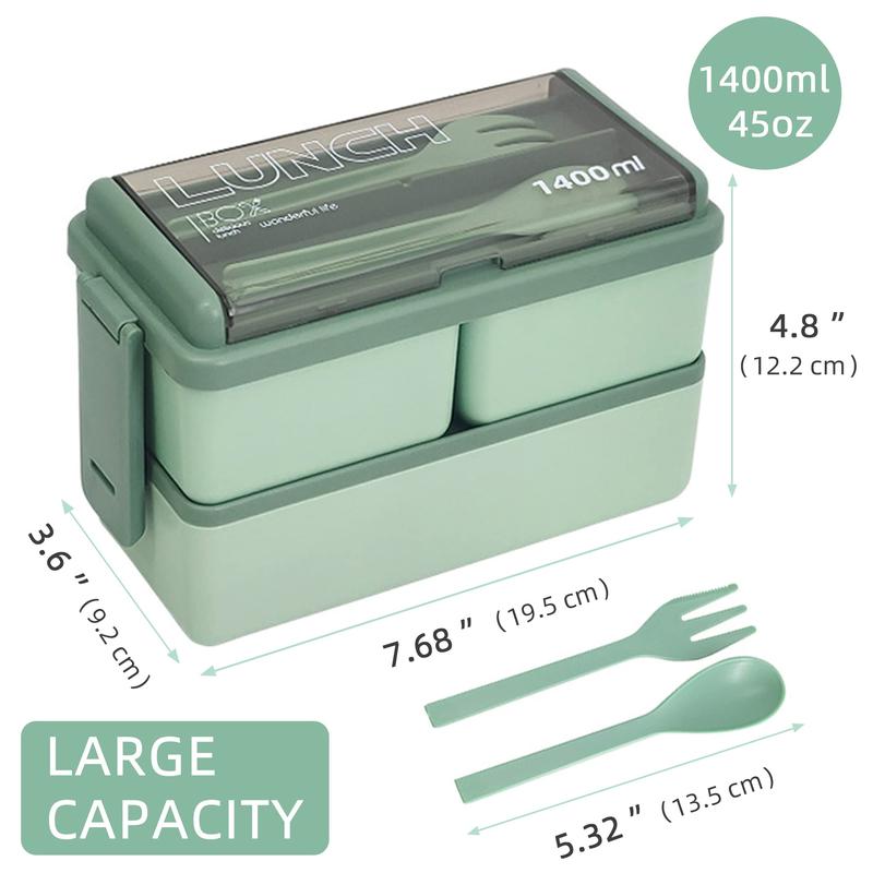 Product Introduction of [Pisuz Way] Kitchen 1400ml Microwave Lunch Box Separate Dinnerware Food Storage Container Children Kids School Office Portable Bento Box Tableware 7