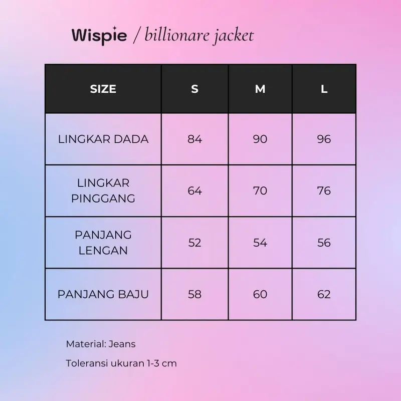 Wispie Billionaire Denim Jacket | Jaket Jeans Wanita Slim Fit Zipper 1