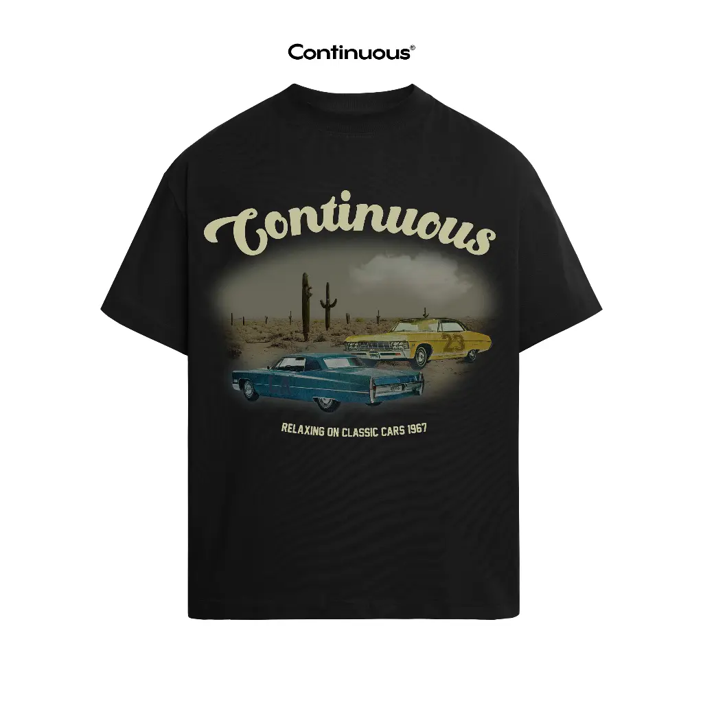 Áo thun Continuous - CTNS - CAR 1967 VERSION 2/ Black 240GMS Sản phẩm