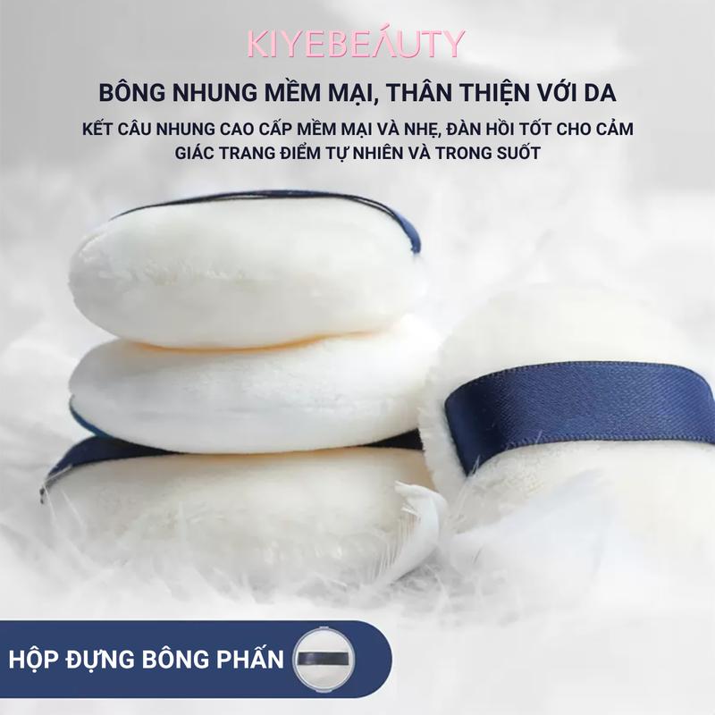  Bông Phấn Trang Điểm KIYE Mềm Mại Đánh Phấn Phủ Cao Cấp Chuyên Dụng Tiện Lợi 