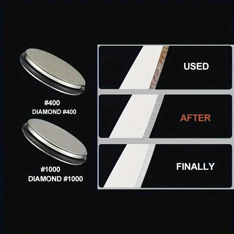 Rolling Knife Sharpener Kit, Versatile Sharpening Stone for Different Hardness, Magnetic Sharpening Stone for Kitchen Knives, Home, Modern, Cutting Accessories, Box 3