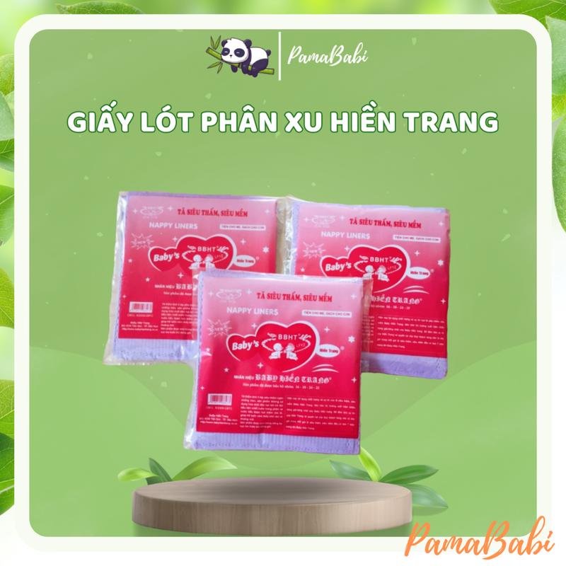 100 Miếng Tã lót phân su tím Hiền Trang cho bé sơ sinh Giấy lót phân su chống thấm 3 lớp siêu thấm siêu mềm khử trùng bằng tia cực tím
