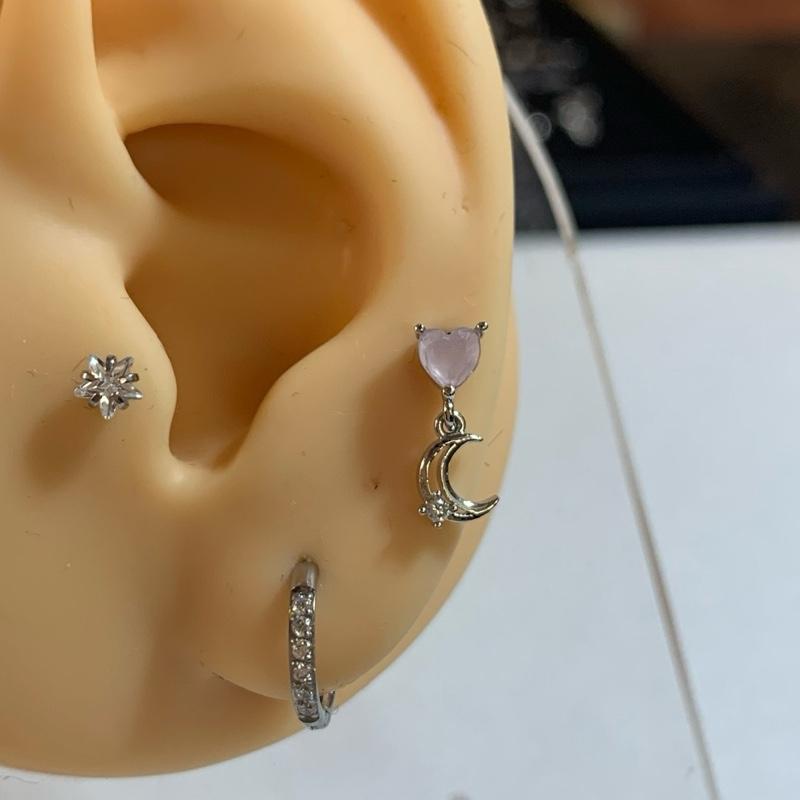 Khuyên tai lủng lẳng đính đá sao, hoa, trăng 4