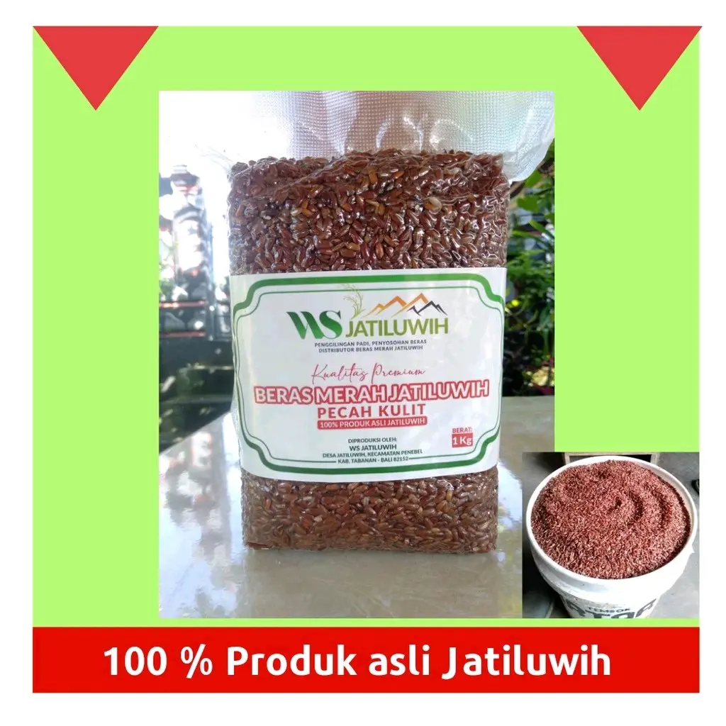 Beras Merah Jatiluwih 1 kg - Pecah kulit - Nasi