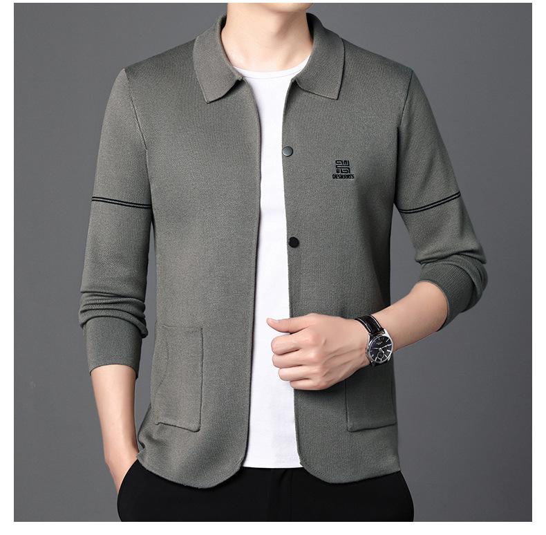 Product Introduction of Men's Knitted Jackets Autumn and Winter New High-End Embroidery Cardigan Men's Casual Loose Fashion Trendy Sweater Men's Hair Generation 41