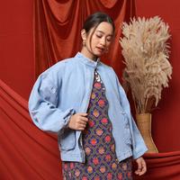 Gambar NONA Amaryllis Gathered Jacket Light Blue dari Nonaetal Kota Depok 2 Tokopedia