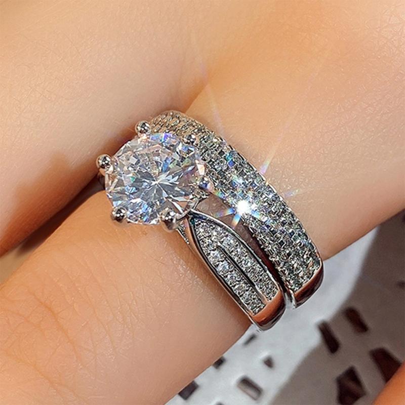 Product Introduction of 1 Pair Vintage Micropaved Zircon Rings for Men Women Engagement Party Temperament Sweet Accessory Fashion Jewelry 14