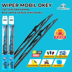 Wiper Mobil Universal Rangka Besi Untuk Kaca Depan Mobil Satu Pasang Anti Baret Free 5 Bonus