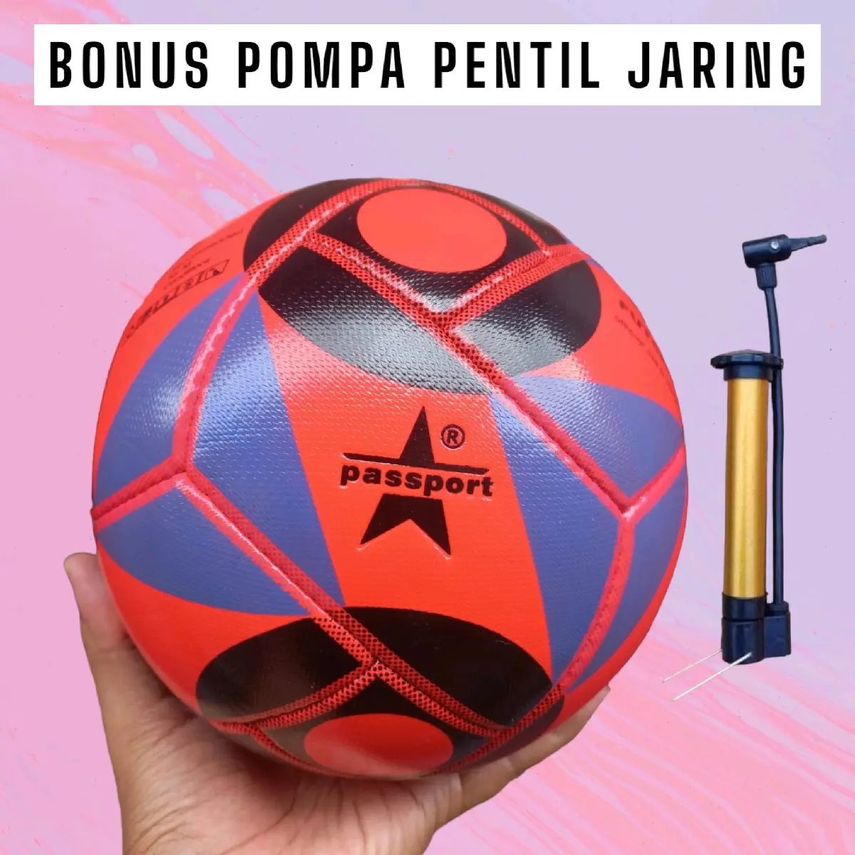 Bola Futsal Bonus Pompa Pentil & Jaring Bola Ball Outdoor