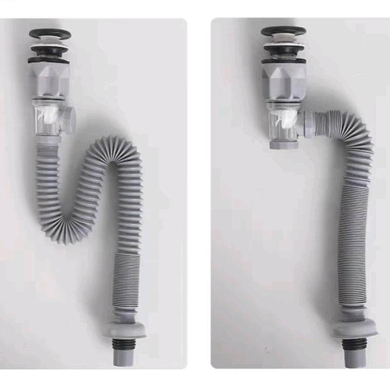  Bộ xả lavabo đa năng chống hôi cao cấp- Xi Phông - Ống xả ruột gà lắp được ngang và dọc dùng được tất cả bồn rửa mặt xiphong  thoat 