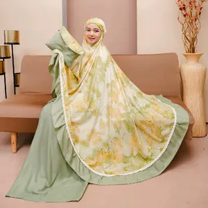 {Tameera} Mukena Dewasa Jumbo Rayon Terbaru Renda Tiedie Granit Atasan Traveling Muslim