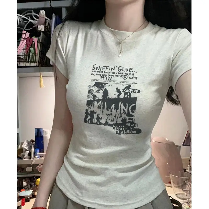 Áo Thun Mỏng Ngắn Tay, Chất Liệu Cotton, Áo In Hình Mùa Hè Mới 1