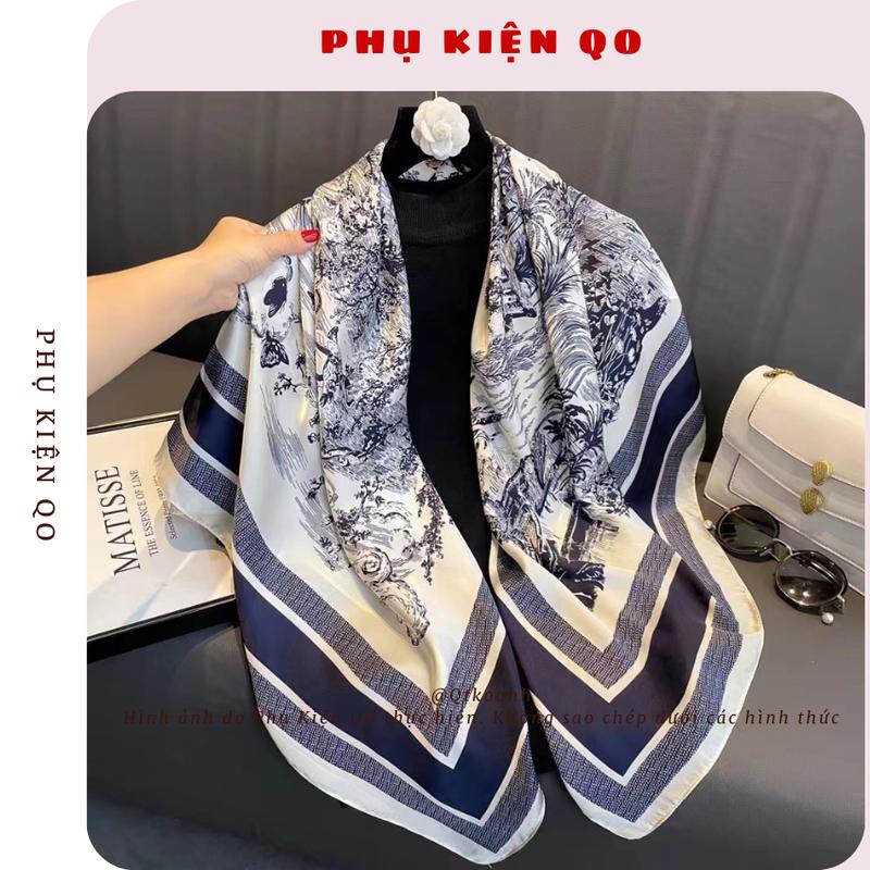 Khăn Choàng cổ Lụa 4 Mùa Bản To 110X110CM Áo Choàng Bikini,Quàng Cổ Choàng Vai K49 PKSXK1