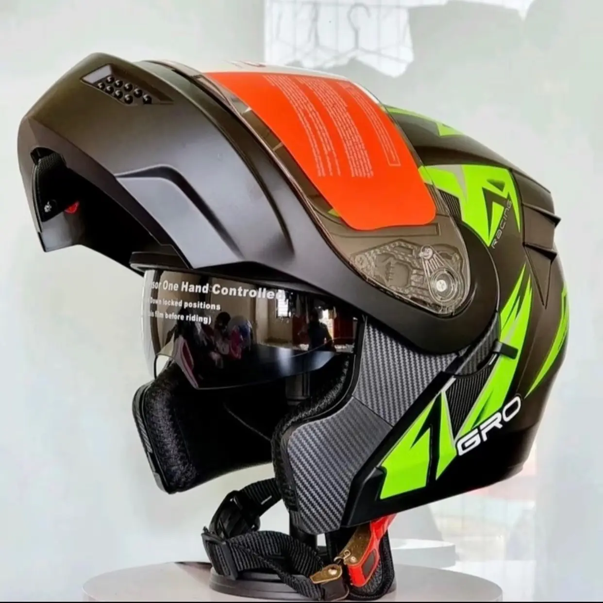 Mũ Bảo Hiểm Fullface St 25 lật hàm 2 kính ( tặng  gang tay dài chống nắng)Helmet
