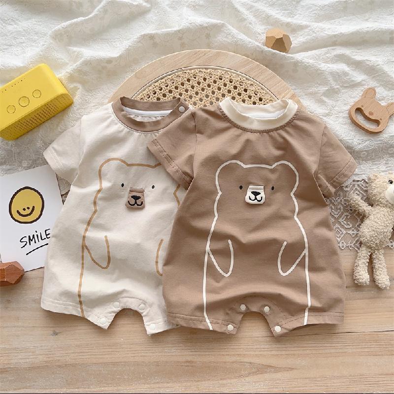  Bộ body ngắn tay bodysuit Babyshop88vn cho bé trai bé gái M12.2.25-1 mẫu gấu nâu trắng 
