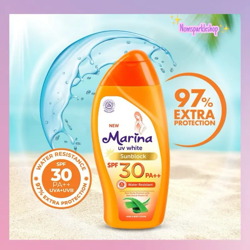 Marina UV WHITE extra spf 30 / Marina sunblock handbody lotion 185ml 7