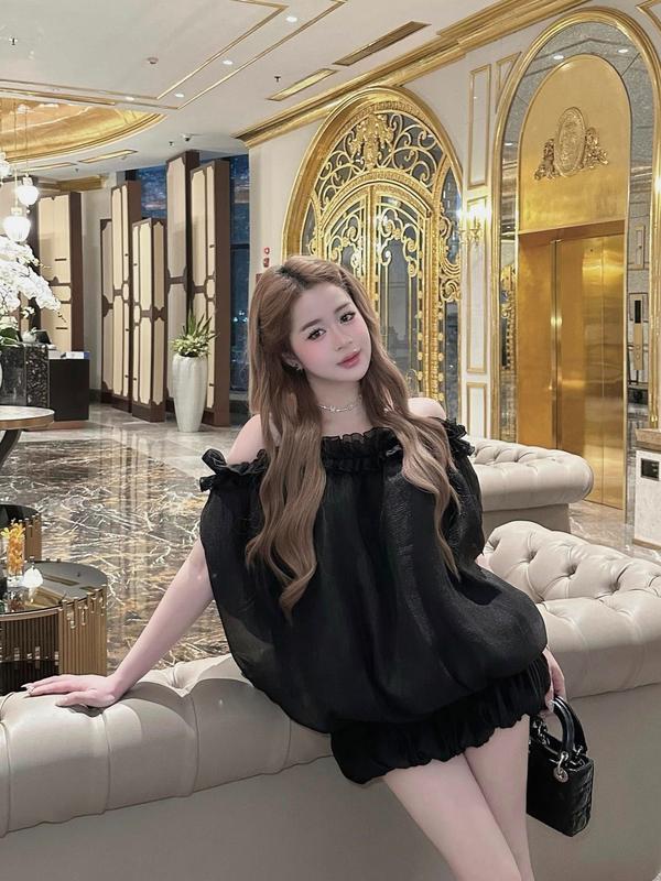 [Kèm quần] Đầm tơ bèo trễ vai form bí chân váy nhún tiểu thư sang chảnh vay body trevai xinh váy xinh sang chảnh