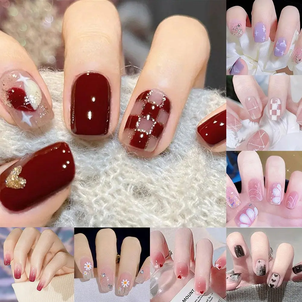 Miếng Dán Móng Nghệ Thuật, Thiết Kế Hoa Và Cánh Hoa Đơn Giản, Tự Dính, Đồ Trang Trí Mani, Thanh Trượt, D8Q0