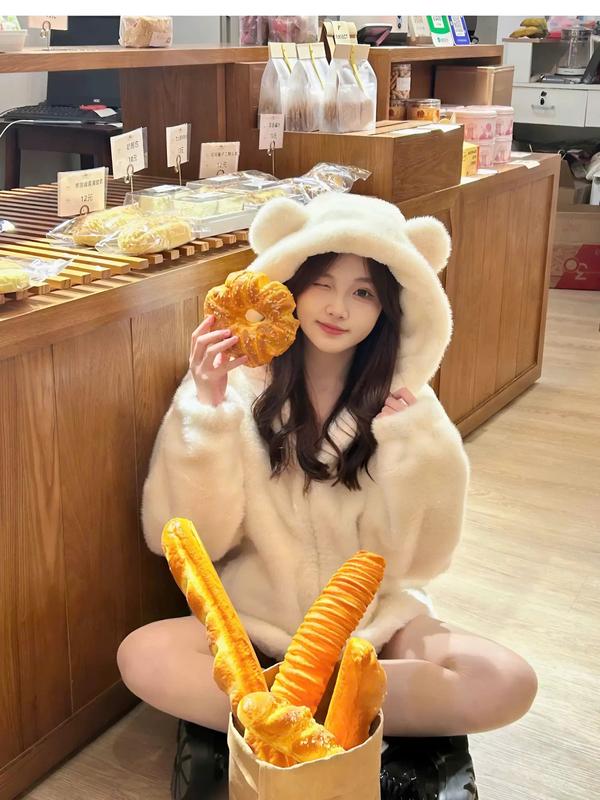[Nhungxinshop] Áo khoác TAI GẤU mềm mịn ấm áp dày dặn hàng QC 8