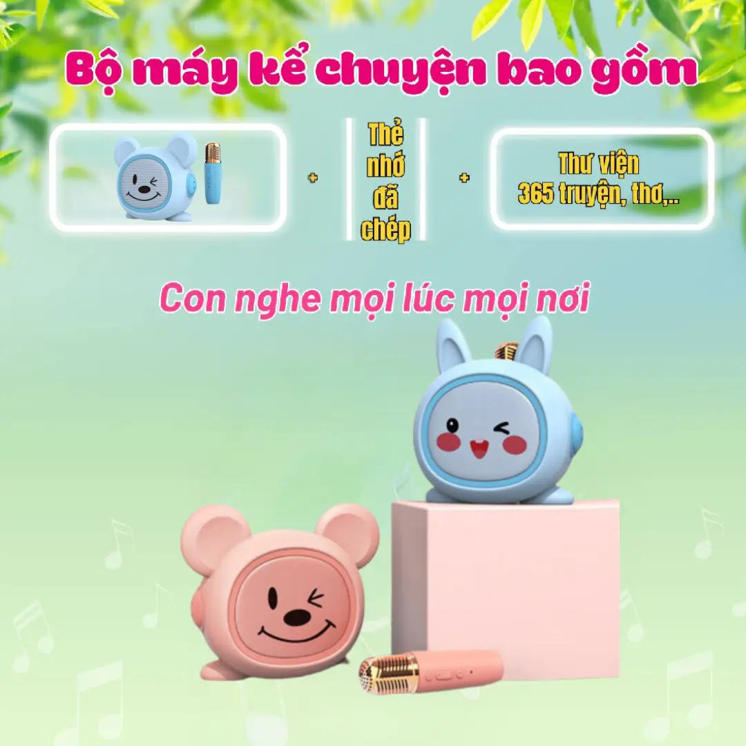 Đồ chơi máy kể chuyện khai sáng giúp bé phát triển mẹ an nhàn - Máy kể chuyện chuột mickey kèm 1 mic  - Lollibooks   Cho Bé