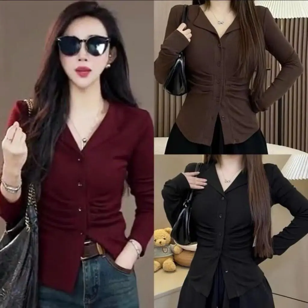 Áo thun tay dài có nút thun tăm lạnh dành cho nữ form freesize 50-90kg - Un In Store Bs052