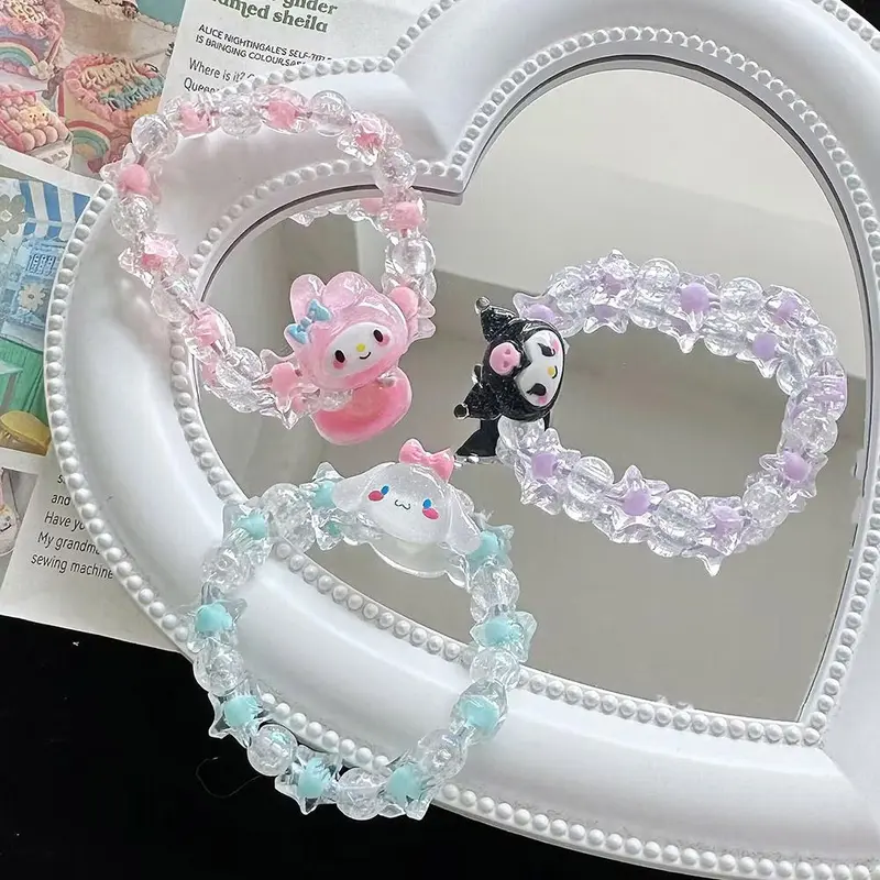 Vòng Tay Cặp Đôi Pha Lê Sanrio Ngọt Ngào, Thiết Kế Hoạt Hình O8Q1, Bao Gồm Vòng Tay Yugui Chó Kulomi, Giá Thấp Nhất, Vòng Tay, V4U0 3