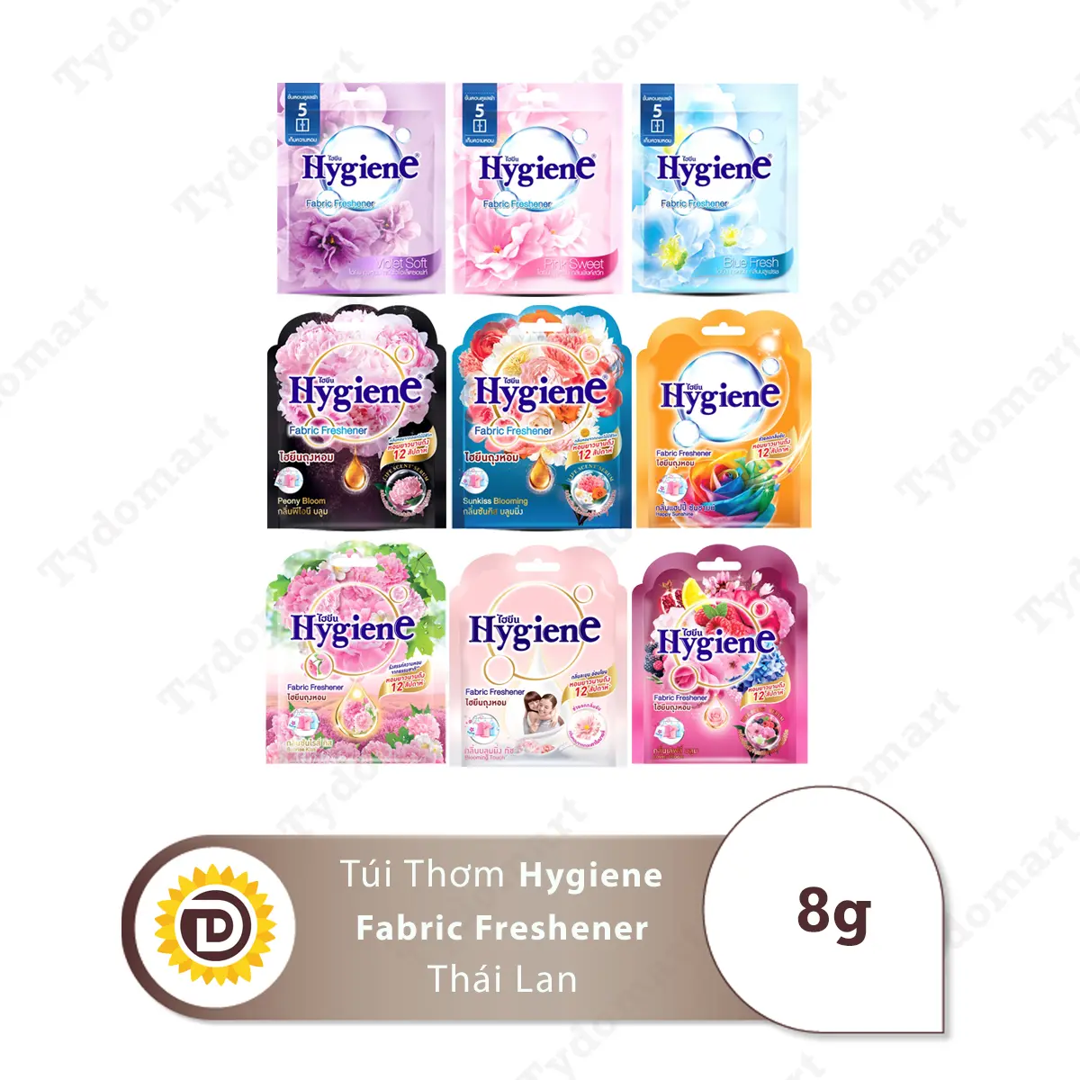 (Gói Lẻ) Túi Thơm Hygiene Thái Lan Hương Hoa Thơm Mát Để Treo Tủ Quần Áo Làm Thơm 8g/túi