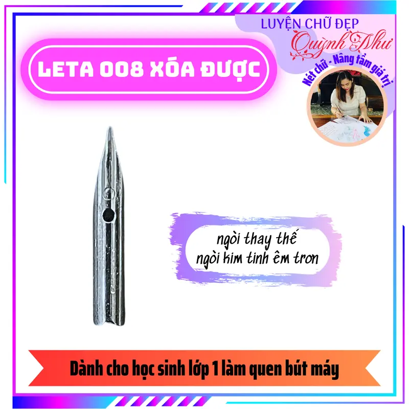 Bút Leta 008, Bút Máy Xóa Được, Ngòi Kim Tinh Êm Trơn - Bút Máy Luyện Chữ Đẹp 5