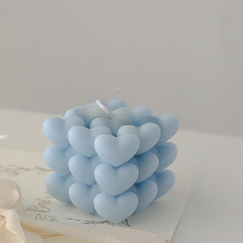 Product Introduction of 1 piece Love Candle Gift, Heart Handmade Magic Cube Aromatherapy Tanabata Gift, Companion Gift, Birthday Candle, Home Decor, Room Decor, weddings Decor, Tabletop Decor, Aromatherapy Gift 9